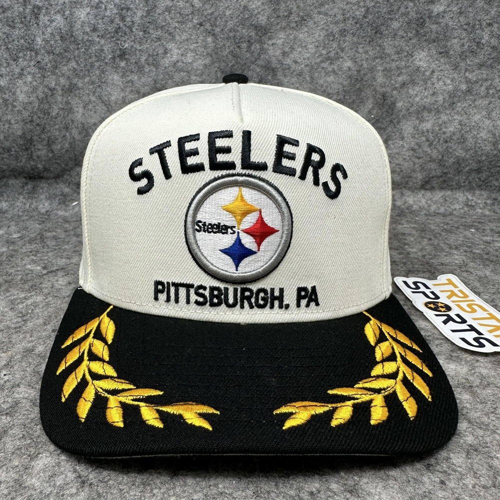 Pittsburgh Steelers Hat Cap Fitted Mens 7 1/4 Black White NFL Football New Era
